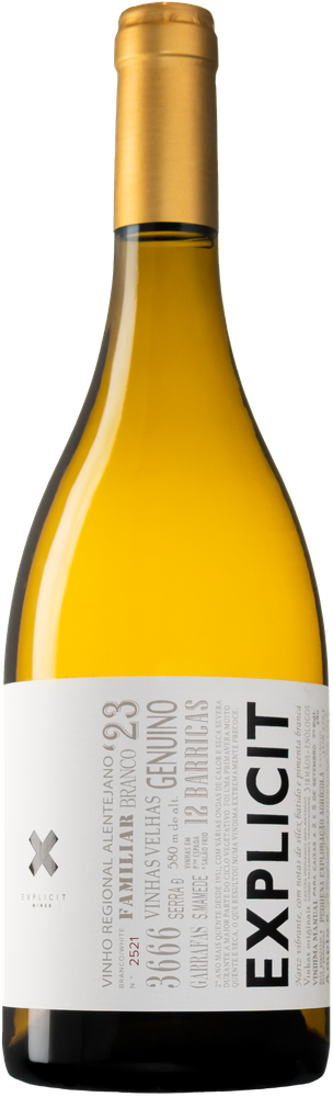 Explicit Branco white wine bottle from Rosa Santos Familia